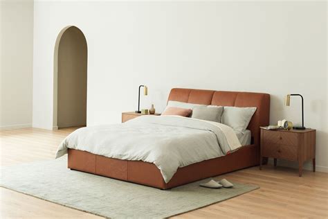 20 Tan Leather Bed Frame The Urban Decor