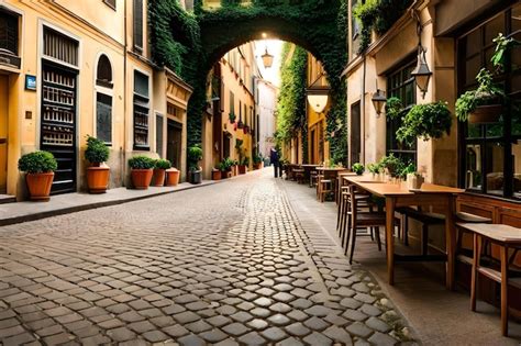 Una Calle Del Casco Antiguo Foto Premium