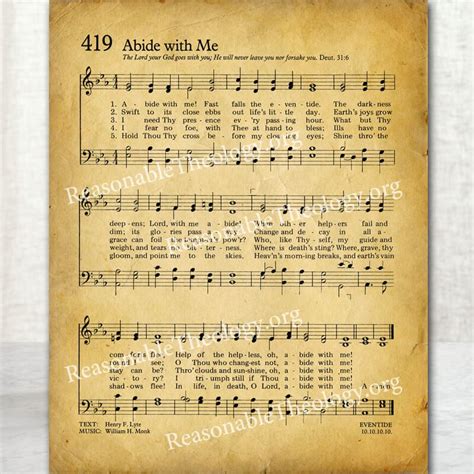 Hymn Decor: Abide With Me | ReasonableTheology.org