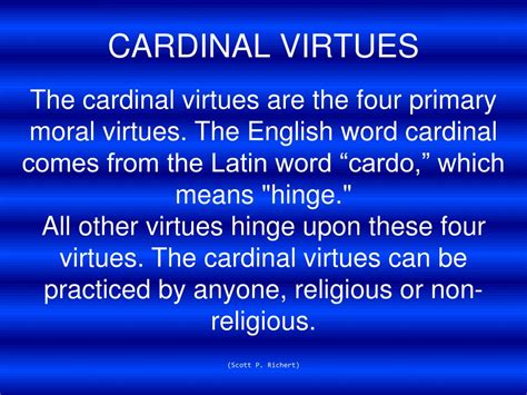 Ppt Cardinal And Theological Virtues In The Catholic Church