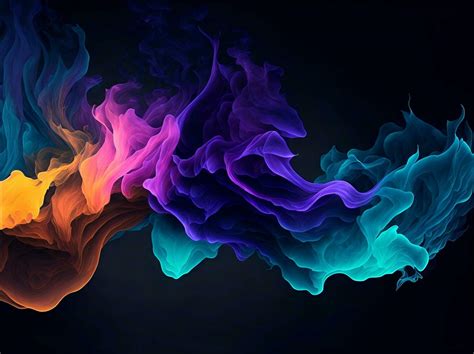 Abstract colorful smoke on black background. AI Generative 25788184 ...