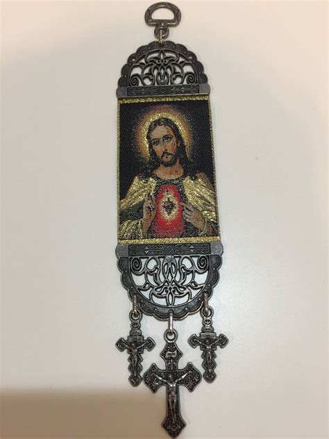 Small Woven Wall Hanging Religious Tapestry Jesus Catholic Etsy