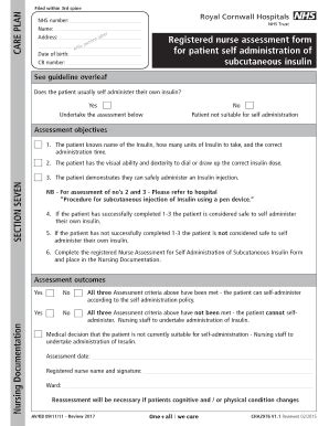 Fillable Online Rcht Nhs CHA2976 Registered Nurse Assessment Form For