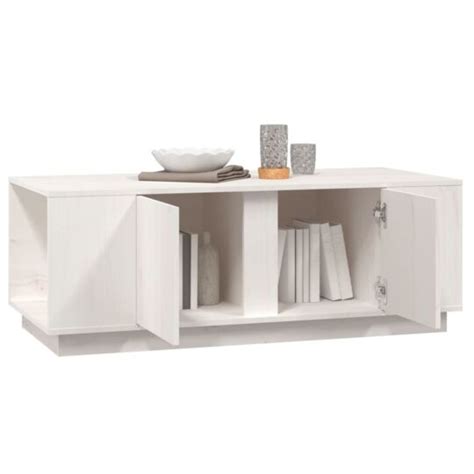 Table Basse Blanc X X Cm Bois Massif De Pin Vidaxl Prix Carrefour