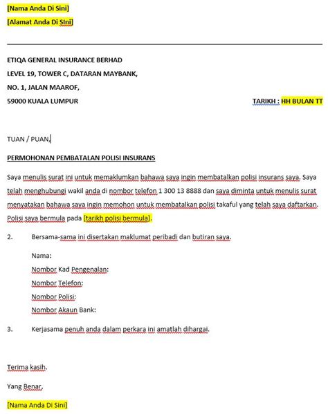 Contoh Surat Rasmi Rayuan Insurans Rasmi My Hot Sex Picture