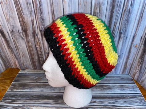 Rasta Hat Adult Jamaica Bob Marley Red Yellow Green & | Etsy