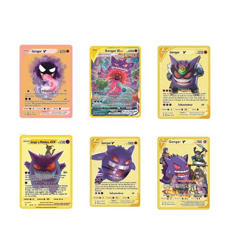 TAKARA TOMY Metal Cards Letters Golden Pokemon Iron Pikachu Gengar