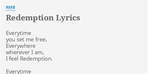 Redemption Lyrics By Rmb Everytime You Set Me