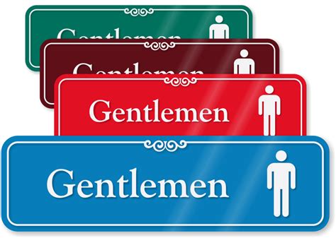 Mens Restroom Signs Gentlemen Restroom Signs