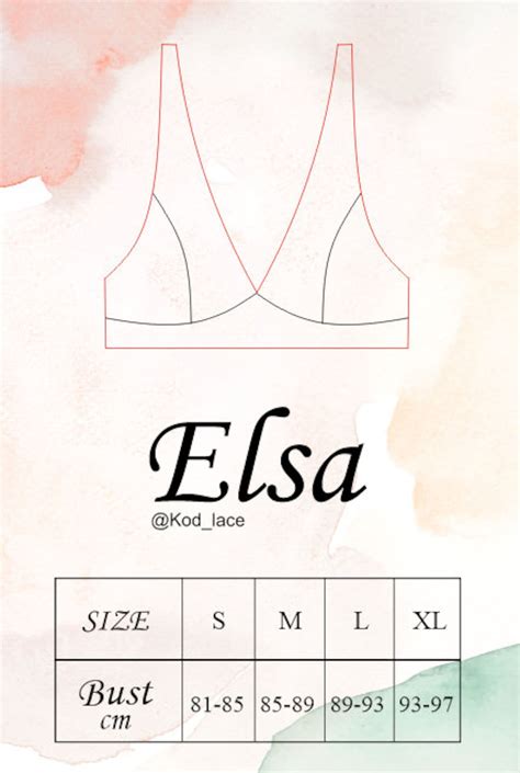 Top Bra Lingerie Sewing Pattern PDF Elsa Etsy