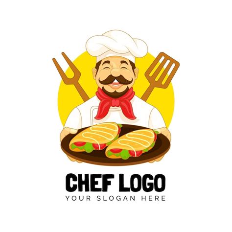 Plantilla De Logotipo De Chef Detallada Vector Premium