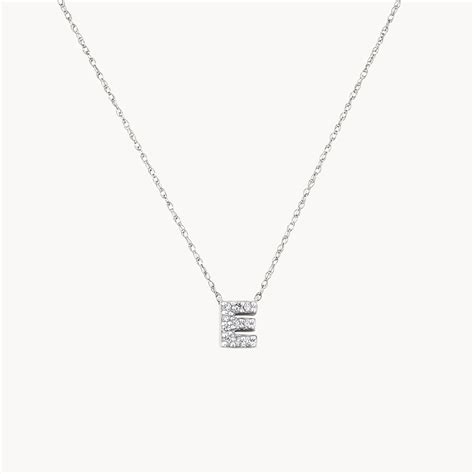 Diamond Letter E Necklace Silver | Medley Jewellery