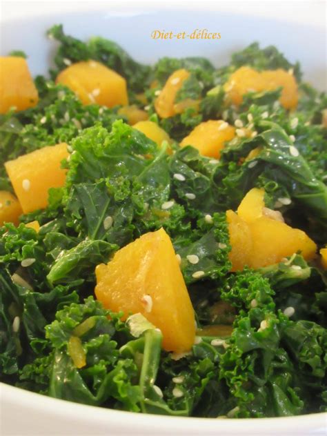 Poêlée de chou kale et potiron aux graines de sésame Diet Délices