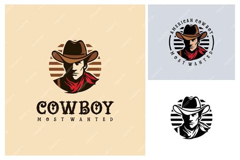 Premium Vector Cowboy Vintage Hand Drawn Illustration Wild West Logos Vector Cowboy With Red