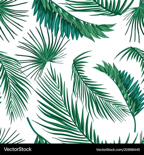 Tropical Leaves Summer Seamless Pattern Royalty Free Vector