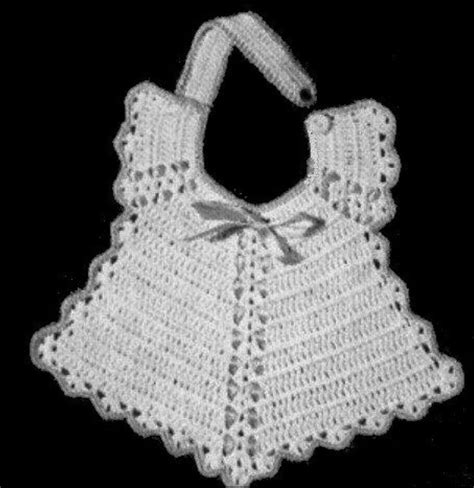 Vintage Crochet Pattern Thread Baby Bib Pdf Etsy