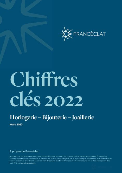 Chiffres ClÉs 2022 Pour Lhorlogerie Bijouterie Et Joaillerie Francéclat