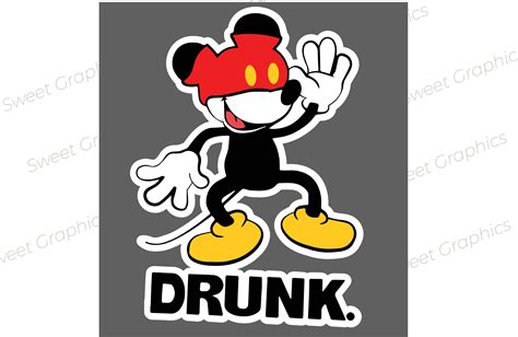 Mickey Drunk Svg - Etsy