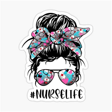 Messy Hair Woman Bun Healthcare Worker Nurse Life Sticker By