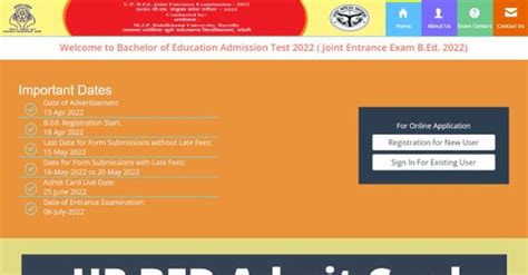 Up Bed Entrance Exam Admit Card 2022 Release Date Up Bed Admit Card