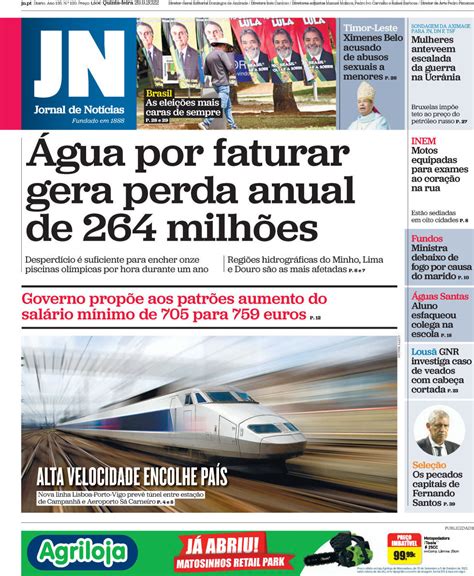 Capa Jornal De Not Cias Setembro Capasjornais Pt