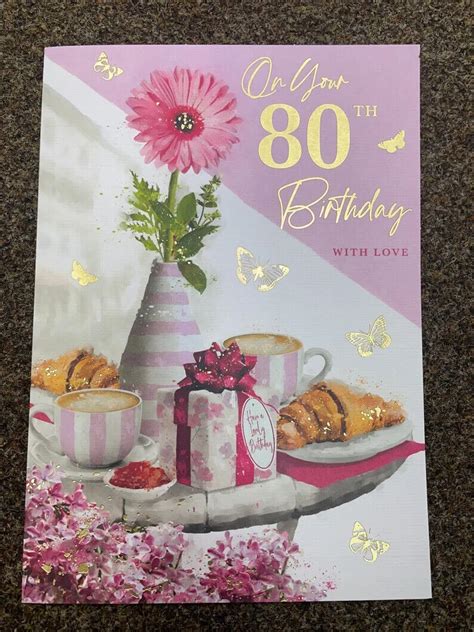 Female 80th Happy Birthday Card ~ For Women Gran Mum Sister Friend Aunt