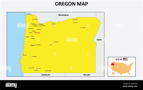 Mapa De Oreg N Mapa Del Estado Y Del Distrito De Oregon Mapa Pol Tico