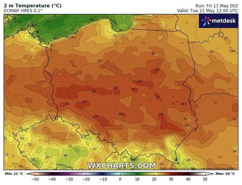 Pierwszy Upa W Prognozach Temperatura Osi Gnie Stopni W Tych