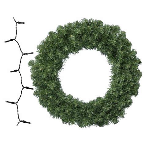 Groene Kerstkrans Dennenkrans Deurkrans Cm Inclusief Warm Witte