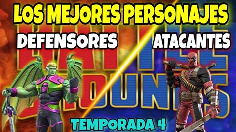 Los Mejores Atacantes Y Defensores Para Battlegrounds 💥 Temporada 4 Mcoc Youtube