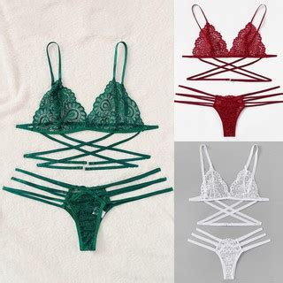 Conjunto De Lingerie Suti De Renda Vazado Calcinha Dalam Untuk Shopee Brasil