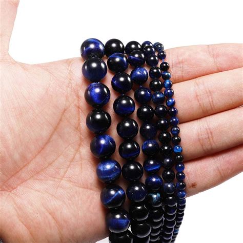 St Kunkka 1strand Lot 4 6 8 10 12mm Natural Stone Blue Gold Tiger Eye