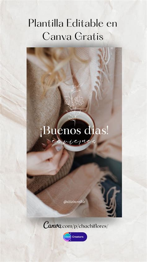 Plantilla Gratis y Editable en Canva Story de Instagram Buen día