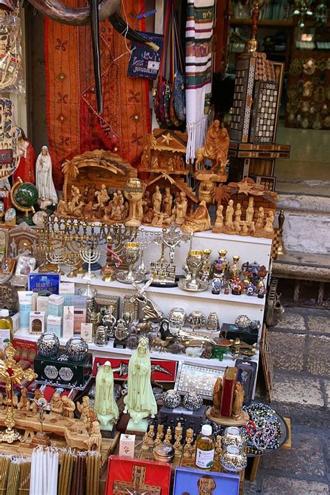 Christian Symbols In The Jerusalem East Market Cross Religious Holyland