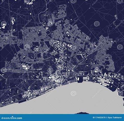 Map Of The City Of Kingston Upon Hull East Riding Of Yorkshire