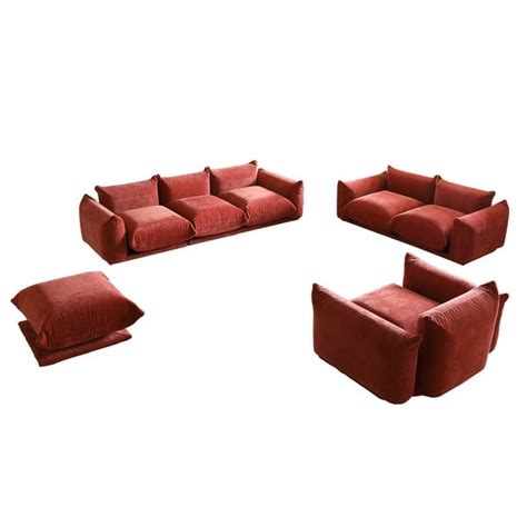 Modern Chenille Upholstery 3 Pieces Sofa Sets for Living Room Include Armchair, Loveseat,Three ...