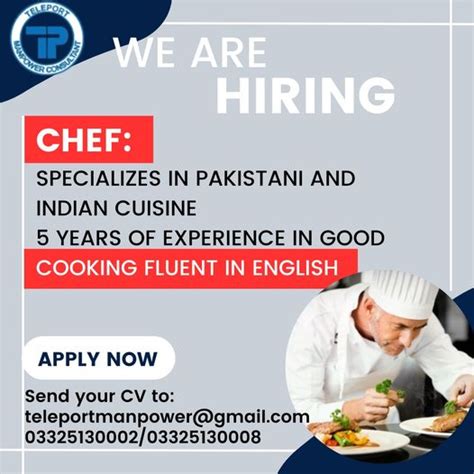 Chef Overseas Jobs For Pakistanis