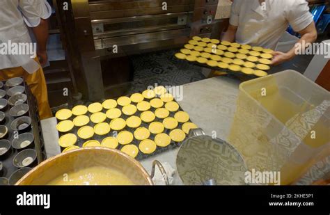 Bakery In Lisbon Making The Famous Cream Tarts Called Pasteis De Nata