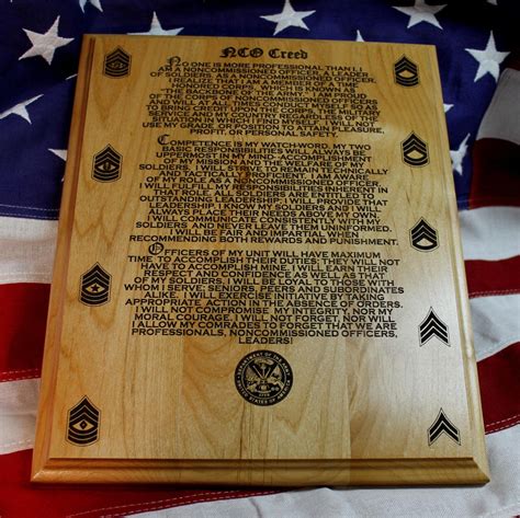 Us Army Nco Creed Plaque Itslaser Engraving