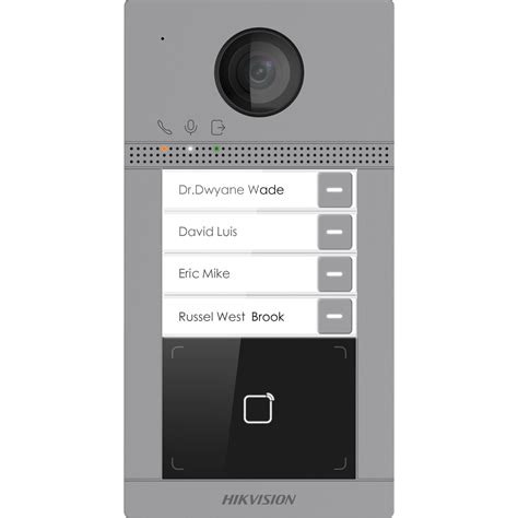 DS KV8413 WME1 B FLUSH Hikvision 4 Button Metal Video Intercom Villa