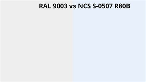 Ral 9003 Vs Ncs S 0507 R80b Ral Colour Chart Uk