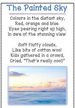 'The Painted Sky' (ABAB Poem) by Nettie's Teacher Basket | TPT