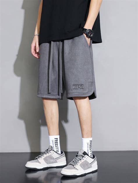 Men Letter Graphic Drawstring Waist Shorts Drawstring Waist Shorts