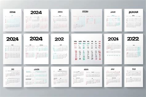 Calendario 2024 con diseño simple y moderno La semana comienza el lunes