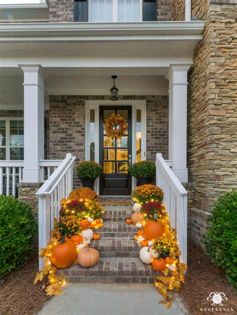 Fall Porch Decor Statement Making Front Steps Kelley Nan