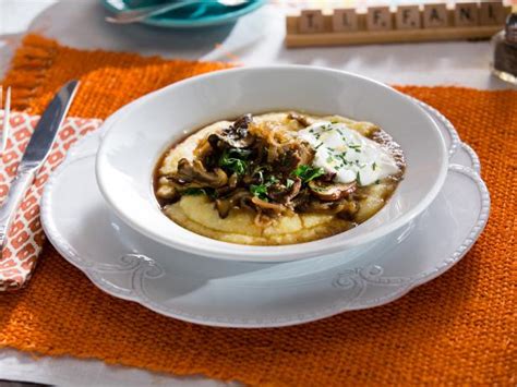 Beef And Mushroom Stroganoff Over Creamy Polenta Recipe Food Network