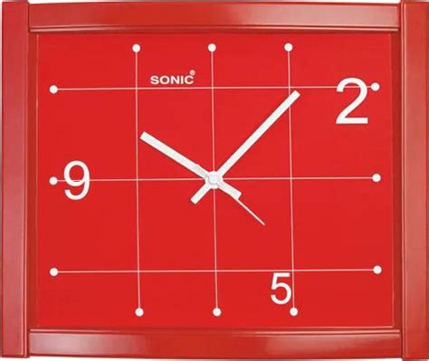 sonic Plastic Contemporary Rectangular Wall Clock at Rs 140/piece in ...