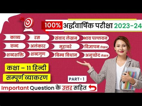 Class Th Hindi Half Yearly Exam Paper Important Question