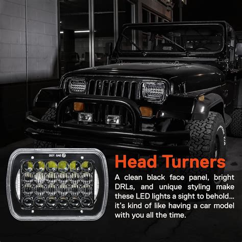 True Mods 7×6 5×7 H6054 Faros Led Compatibles Con Jeep Wrangler Yj Cherokee Xj Comanche Mj J10