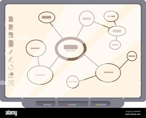 Vector Interactivo De Dibujos Animados Icono De Tablero De Esquema